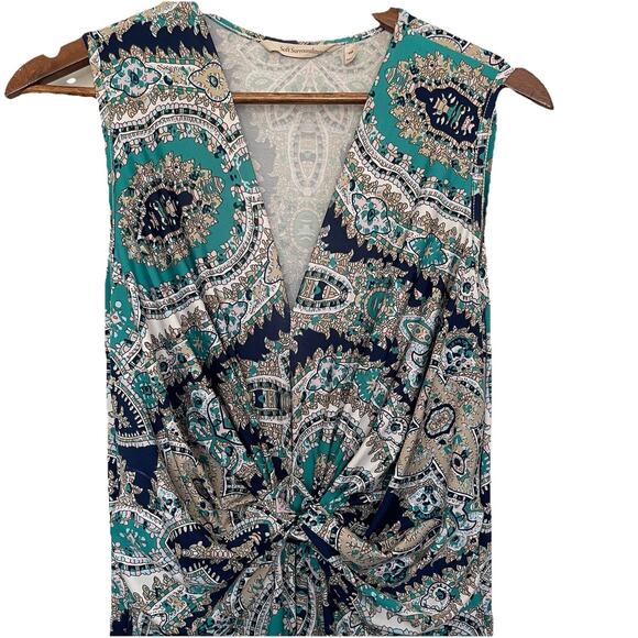 Soft Surroundings Paisley Print Sleeveless Maxi Dress Size M Tall Boho - Picture 4 of 7